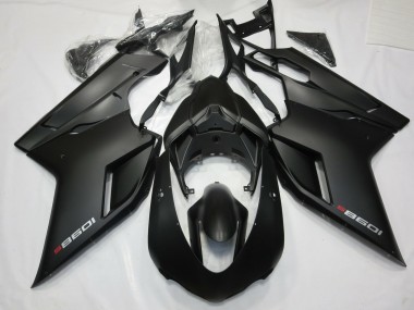 Matte Black with Red 2007-2014 Ducati 848 1098 1198 Fairings