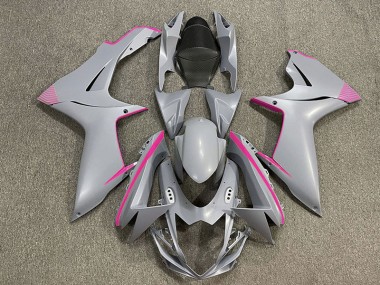Matte Nardo Grey & Pink Accents 2011-2024 GSXR 600-750 Fairings