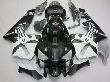 Matte Black & White Punisher Logo 2005-2006 CBR600RR Fairings