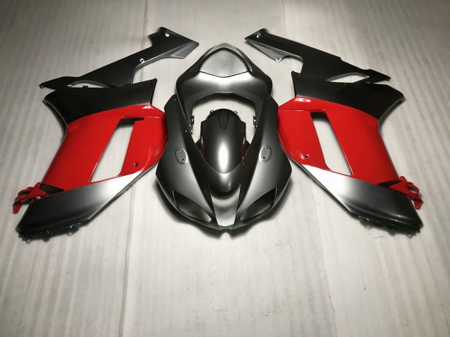 Metallic Silver with Red 2007-2008 ZX6R Fairings