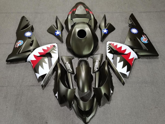 Military Green Shark 2004-2005 ZX10R Fairings