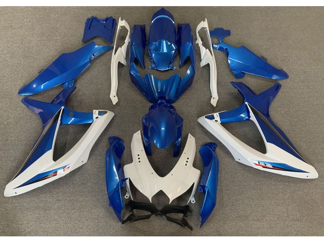 OEM Style Blue and White 2008-2010 GSXR 600-750 Fairings