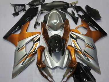 Orange Silver and Black 2005-2006 GSXR 1000 Fairings