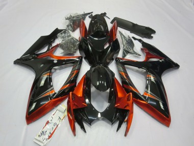 Orange and Black 2006-2007 GSXR 600-750 Fairings