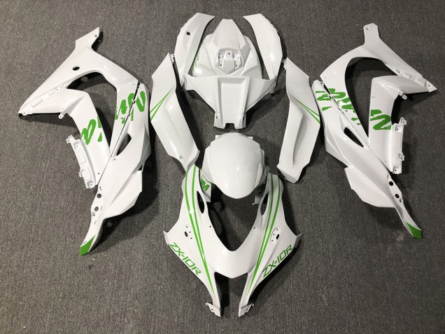Pearl Green White Kawi 2016-2019 ZX10R Fairings