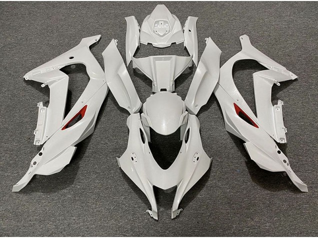 Pearl White Red Trim 2016-2019 ZX10R Fairings Pearl White Red Trim 2016-2019 ZX10R Fairings