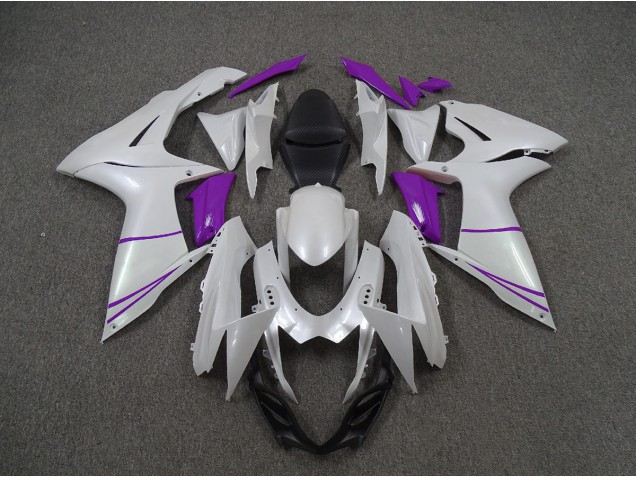 Pearl White and Purple 2011-2024 GSXR 600-750 Fairings Pearl White and Purple 2011-2024 GSXR 600-750 Fairings