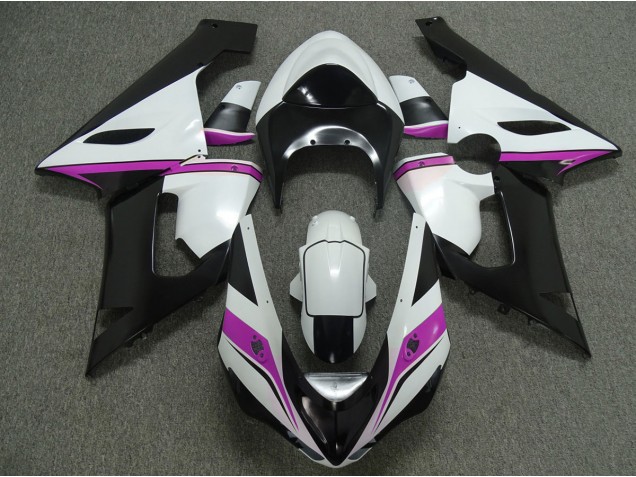 Pink White and Black 2005-2006 ZX6R Fairings Pink White and Black 2005-2006 ZX6R Fairings