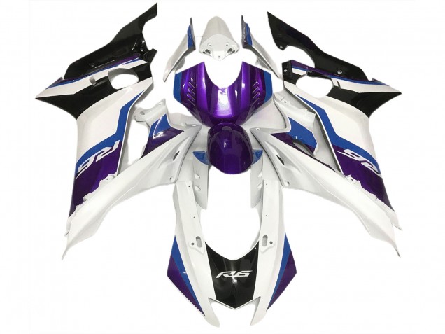 Purple and Gloss White 2017-2021 R6 Fairings