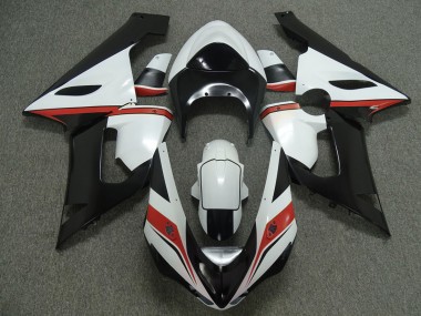Red White and Black 2005-2006 ZX6R Fairings