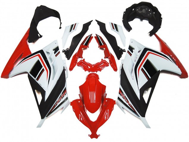 Red White and Gloss Black 2013-2018 Ninja 300 Fairings