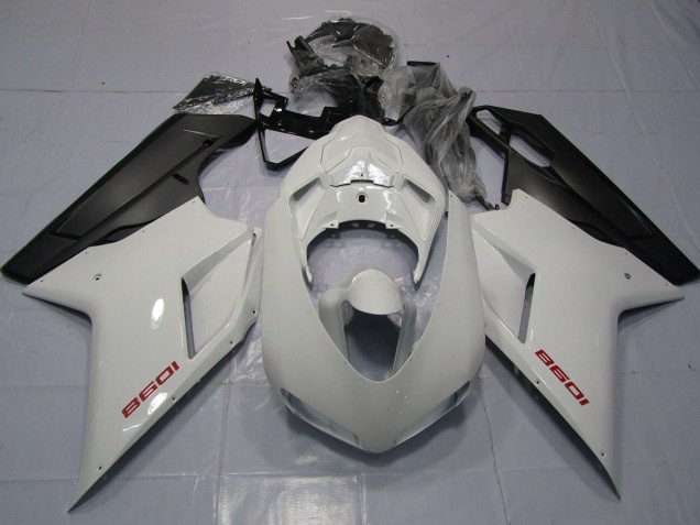 Red White and Matte Black 2007-2014 Ducati 848 1098 1198 Fairings Red White and Matte Black 2007-2014 Ducati 848 1098 1198 Fairings