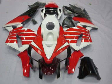Red and White Large Stripe 2005-2006 CBR600RR Fairings