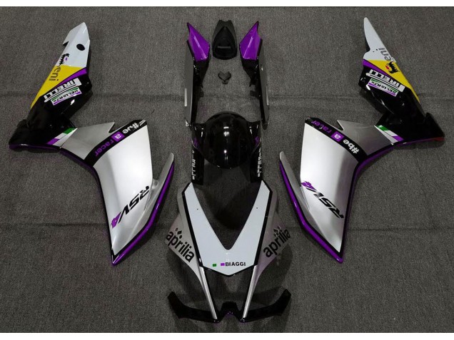 Silver Pirelli & Purple 2010-2015 RSV4 1000 Fairings