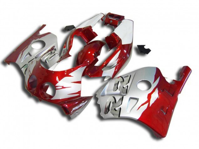 Silver Red and White 1990-1998 CBR250RR Fairings