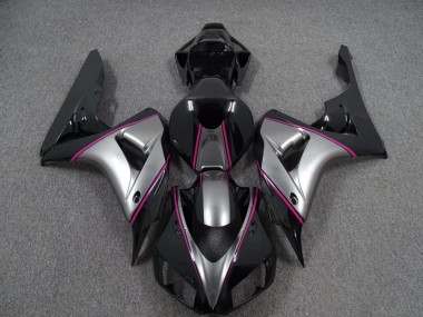 Silver with Pink Pin Stripe 2006-2007 CBR1000RR Fairings