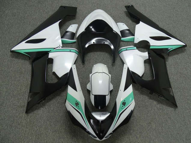 Teal White and Black 2005-2006 ZX6R Fairings Teal White and Black 2005-2006 ZX6R Fairings