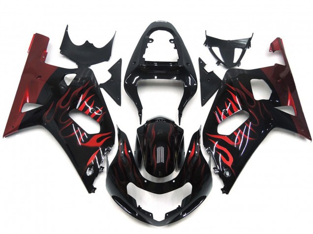 Vibrant Red Flame 2001-2003 GSXR 600-750 Fairings Vibrant Red Flame 2001-2003 GSXR 600-750 Fairings