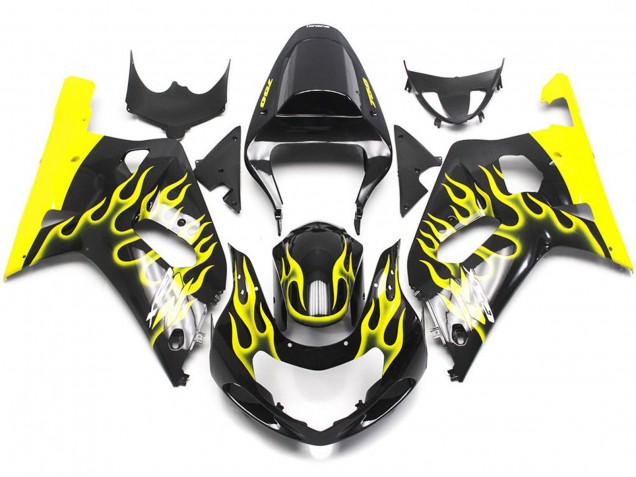 Vibrant Yellow Flame 2001-2003 GSXR 600-750 Fairings Vibrant Yellow Flame 2001-2003 GSXR 600-750 Fairings