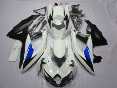 White and Black 2008-2010 GSXR 600-750 Fairings
