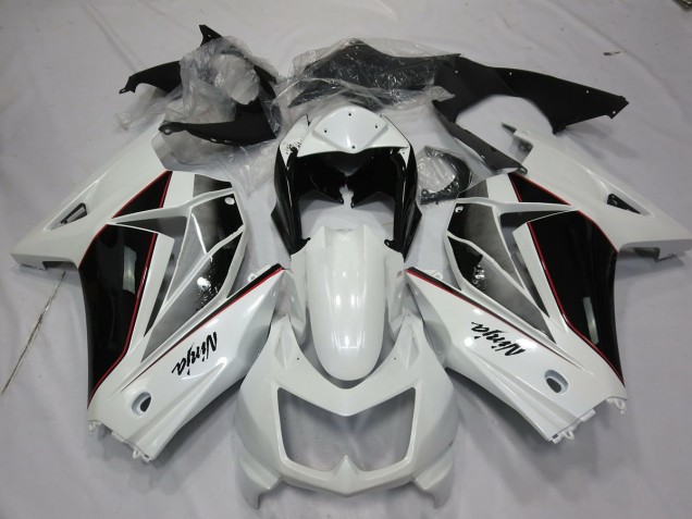 White and Black 2008-2012 Ninja 250 Fairings