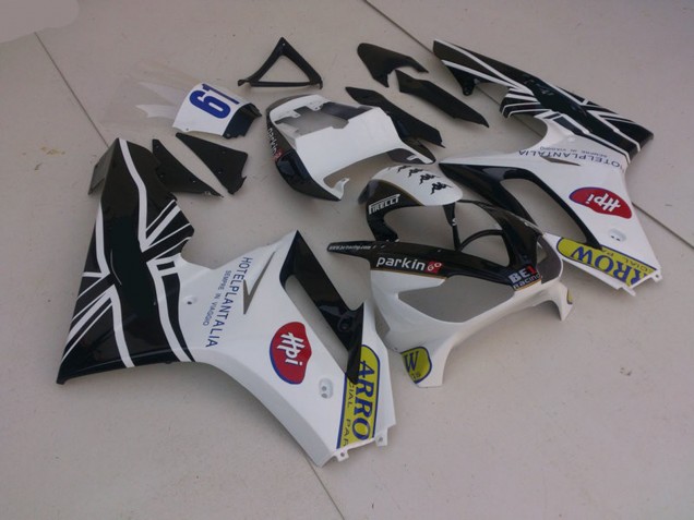White and Black with Flag 2006-2008 Daytona 675 Fairings White and Black with Flag 2006-2008 Daytona 675 Fairings