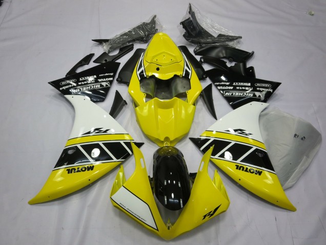Yellow And White 2012-2014 R1 Fairings